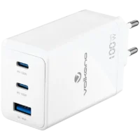 Volkano WattPro Series Triple Port 100W GanN Wall Charger - White