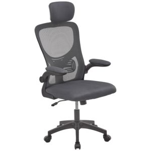Everfurn Kira High Back Office Chair with Headrest - Grey with Black Frame