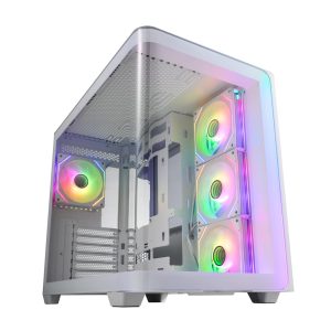 FSP M580 ARGB Dual Chamber Gaming PC Case | ATX | White